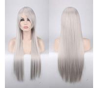 80CM 31'' Cosplay Wigs Fake Heat Resistant Synthetic Hair Black Blue Brown Blonde russian Brazilian Straight Wigs +wigs cap One Size long Straight wig 21