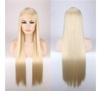 80CM 31'' Cosplay Wigs Fake Heat Resistant Synthetic Hair Black Blue Brown Blonde russian Brazilian Straight Wigs +wigs cap One Size long Straight wig 15