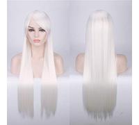 80CM 31'' Cosplay Wigs Fake Heat Resistant Synthetic Hair Black Blue Brown Blonde russian Brazilian Straight Wigs +wigs cap One Size long Straight wig 8