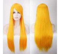 80CM 31'' Cosplay Wigs Fake Heat Resistant Synthetic Hair Black Blue Brown Blonde russian Brazilian Straight Wigs +wigs cap One Size long Straight wig 80