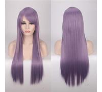 80CM 31'' Cosplay Wigs Fake Heat Resistant Synthetic Hair Black Blue Brown Blonde russian Brazilian Straight Wigs +wigs cap One Size long Straight wig 12