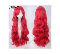80Cm 31''Long Wavy Perücken Hitzebeständiges synthetisches Haar Frauen Universal Anime Cosplay Perücke Kostüm Zubehör Party Perücken + Mütze Jf80-7