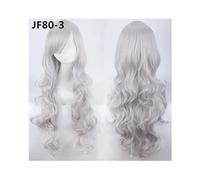80Cm 31''Long Wavy Wigs Heat Resistant Synthetic Hair Women Universal Anime Cosplay Wig Costume Accessories Party Wigs +Cap Jf80-3
