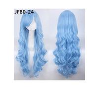80CM 31''Long Wavy Wigs Heat Resistant Synthetic Hair Women Universal anime Cosplay Wig Costume Accessories Party Wigs +Cap JF80-24