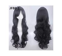 80CM 31''Long Wavy Wigs Heat Resistant Synthetic Hair Women Universal anime Cosplay Wig Costume Accessories Party Wigs +Cap JF80-1