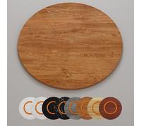80cm 90cm 100cm Wooden Large Rotating Serving Tray for Dining Room Round Tabletop Carousel Home Kitchen (Oak 70cm/28in)