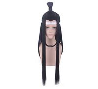 80cm Ancient Chinese Style Hair Men Warrior long Straight black Cosplay Wig Swordsman Costume Play Wigs