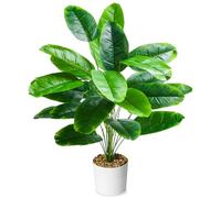 80cm Artificial Plants, Fake Banana Tree with 24 Leaves, Realistic Potted Faux Plants for Home & Office Decor, Large Flexible Indoor Outdoor Greenery with Pot, Bendable, No Maintenance
