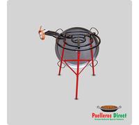 80cm Authentic Spanish Polished Steel Paella Pan & 60cm Gas Burner Kit / Set