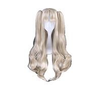 80cm Fate stay night Tohsaka Rin Cosplay Wig Long Wavy Black Blonde Synthetic Hair Fate Grand Order Anime Wigs With Ponytails OneSize blonde
