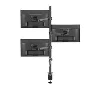 (80cm) Full Motion Three Monitor Desktop Stand Holder 10"-27" Clamp Grommet Hole Base PC Mount Foldable Arm 12kg(Black-C)