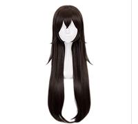 80cm Game Genshin Impact Project Amber Wig Cosplay Wigs Playing Powder Dark Brown Hair Halloween 1:1 Wigs
