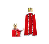 (80CM) King Costume Children's Cape King Cloak with Crown, Prince Costume for Prince Party, Halloween Cosplay Carnival