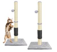 80cm Large Cat Scratching Post, Cat Scratch Posts for Indoor Cats, Tall Sisal Tree with Hanging Ball Toy, Carpet Covered Heavy Base, Sisal Claw Scratcher Tower for Kittens, Adult Pets