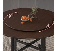 80cm Lazy Susan Turntable - Round Wooden Serving Tray, White Marble Grain, Perfect for Dining Table, Easy Food Sharing, Ideal for Family Gatherings, Parties & Entertaining.