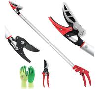 80cm Long Reach Pruner Set, Tree Pruner with Flexible Hand Grip, Lightweight & Strong Pruning Shears for High Branch Cutter, Fruit Picking, Prickly Plants & Roses