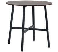 HOMCOM Round Kitchen with Steel Legs, Table Dining Room Table for 4 people, Industrial Style Kitchen Table, Rustic Brown Aosom UK