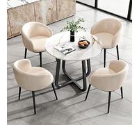 80cm Round Reception Table Set with Chairs - Stylish Conference Table for Living Room, Balcony, and Clubs - Modern Design for Home & Office Use