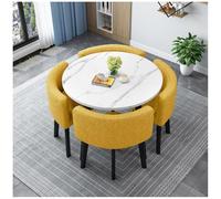 80cm Square Kitchen Dining Table Set with 4 Chairs, Bar Breakfast Table and Chair Set, Wooden Dining Furniture for Living Room and Dining Room