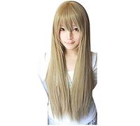 80cm Star Butterfly Alice costume Edward Elrich Long Straight Vocaloid Blonde Synthetic Cosplay Wig With Bangs+Wig Cap