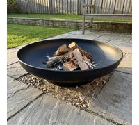 80cm Steel Fire Pit Garden Patio Outdoor Wood Burning Fire Bowl Black
