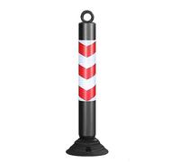 80cm Tall Reflective Cones - Flexible Traffic Barrier & Parking Delineator Post for Crowd Control & Traffic Management(Black+red,I pack)