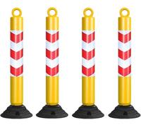 80cm Tall Reflective Safety Cones Flexible Guardrail Traffic Facilities 4 Pack Driveway Caution Sign Parking Delineator Post