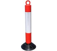 80cm Traffic Safety Cones - Flexible Memory Posts Reflective Highway Delineators Portable Spring Barriers with Rubber Base for Road Safety & Contra Flow Control