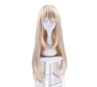 80cm Violet Evergarden Anime Cosplay Wig Women Long Straight Blonde Synthetic Hair Wigs For Costume Party Perucas + Cap
