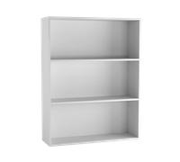 Urbn-Living Urbnliving 80Cm Width White Colour Wide 3 Shelf Tier Wooden Bookcase Cabinet Storage Shelving Display Shelves Unit