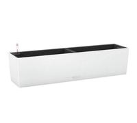 80Cm White Window Box, Plastic Self-Watering Planter With Drainage, Narrow Rectangular Lechuza Balconera Color H19 L80 W19 Cm