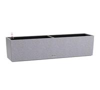 80Cm Window Box, Grey Plastic Self-Watering Planter With Water Level Indicator Lechuza Balconera Stone H19 L79 W19 Cm