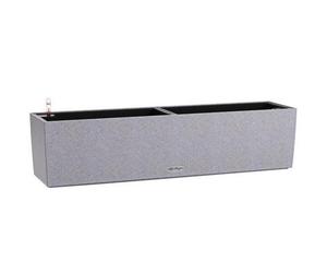 80Cm Window Box, Grey Plastic Self-Watering Planter With Water Level Indicator Lechuza Balconera Stone H19 L79 W19 Cm