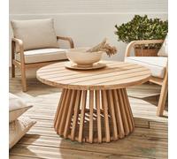 80Cm Wooden Coffee Table Indoor/outdoor Natural - Sweeek