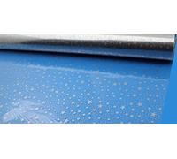 80cm x 100m Florist Cellophane Roll Silver Star Gift Wrap (3957)