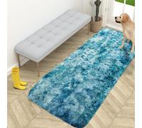 (80cm x 150cm (2ft 8" x 5ft)_Floor Mat, Tye Dye Teal) Nonslip Shaggy Fluffy Rugs Soft Extra Large Living Room Bedroom Carpets