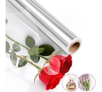 80CM x 30M Cellophane Wrap Clear Wrapping Paper Roll, Cellophane Roll Packing Wrap for Hamper Basket Valentines Day Flower Craft Christmas Birthday Gifts Home Party Arts Crafts Fruit Food