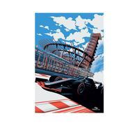 (80cm x 60cm, Blue/Red/White) Zoom US Grand Prix 2019 Formula 1 Poster