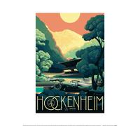 (80cm x 60cm, Green/Beige) Zoom Hockenheim Formula 1 Poster