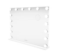 Light Up Hollywood Mirror 80cm x 60cm 16 LED Vanity Makeup Table Wall Touch Screen 3 Colour Modes Bluetooth Speaker 2 Charging Ports USB-A & USB-C Microfibre Cleaning Cloth 10 x Magnification Mirror