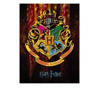 (80cm x 60cm, Multicoloured) Harry Potter Hogwarts Crest Framed Canvas Print