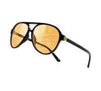 80Days Pilot Sunglasses - Classic Double Bridge, Sleek Metal Detail, UV400 Protection (BLK/Orange)