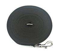 80ft 24m Long Dog Training Lead Obedience Recall Horse Tracking Leash Large 25mm Webbing In Black