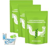 80g Powerful Pipe Dredging Powder, Heavy Duty Sink Drain Cleaner Pipe Unblocking, Fast-Acting Drain Clog Remover Agent for Kitchen Bathroom & Toilet (3Pcs)