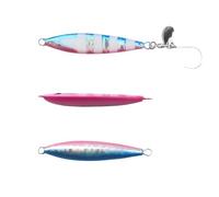 80g Sinking Jig Lure Blue Pink Silver Single Hook Spoon Sea Fishing | 80g weight and blue pink silver colour designed for rapid sinking action in saltwater conditions