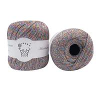 80g Sparkle Silver Lurex Thread Shining Yarn, Metallic Crochet Thread Yarn for Crocheting, Sparkle Metallic for Knitting Clothes, Car Charm, Keychain Charm(Neon)
