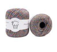 80g Sparkle Silver Lurex Thread Shining Yarn, Metallic Crochet Thread Yarn for Crocheting, Sparkle Metallic for Knitting Clothes, Car Charm, Keychain Charm(Neon)