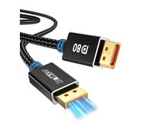 80Gbps DisplayPort Cable 2.1 3M/10FT, DP80 [16K@60Hz, 8K@240Hz, 4K@540Hz] DP Cord UHBR20, HDR, HDCP2.3, DSC 1.2a, FreeSync G-Sync for Gaming Monitor 5090 7900XTX Graphics Card