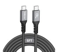 80Gbps USB 4 Cable for Thunderbolt 4 Cable 5ft, 240W Fast Charging USB C Data Transfer Cable,Dual 8K/6K Video Monitor Compatible for Thunderbolt 4/3,iPhone 16/15,MacBook Pro/Air,iPad Pro,Dell XPS