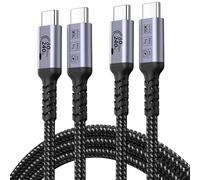80Gbps USB C Cable 2m 2 packs Compatible for Thunderbolt 5, SUMPK 240W USB 4 Cable Fast Charging with 16K, Dual 8K/6K Video Monitor Compatible for Thunderbolt 4/3, iPhone 16/15, SSD, MacBook M4 Pro, D